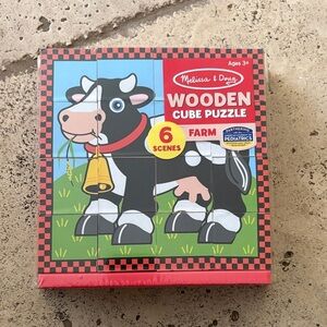 Melissa & Doug Farm Cube Puzzle - Red, Black, Green